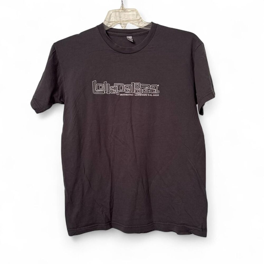 American-apparel Men's Grey and White T-shirt